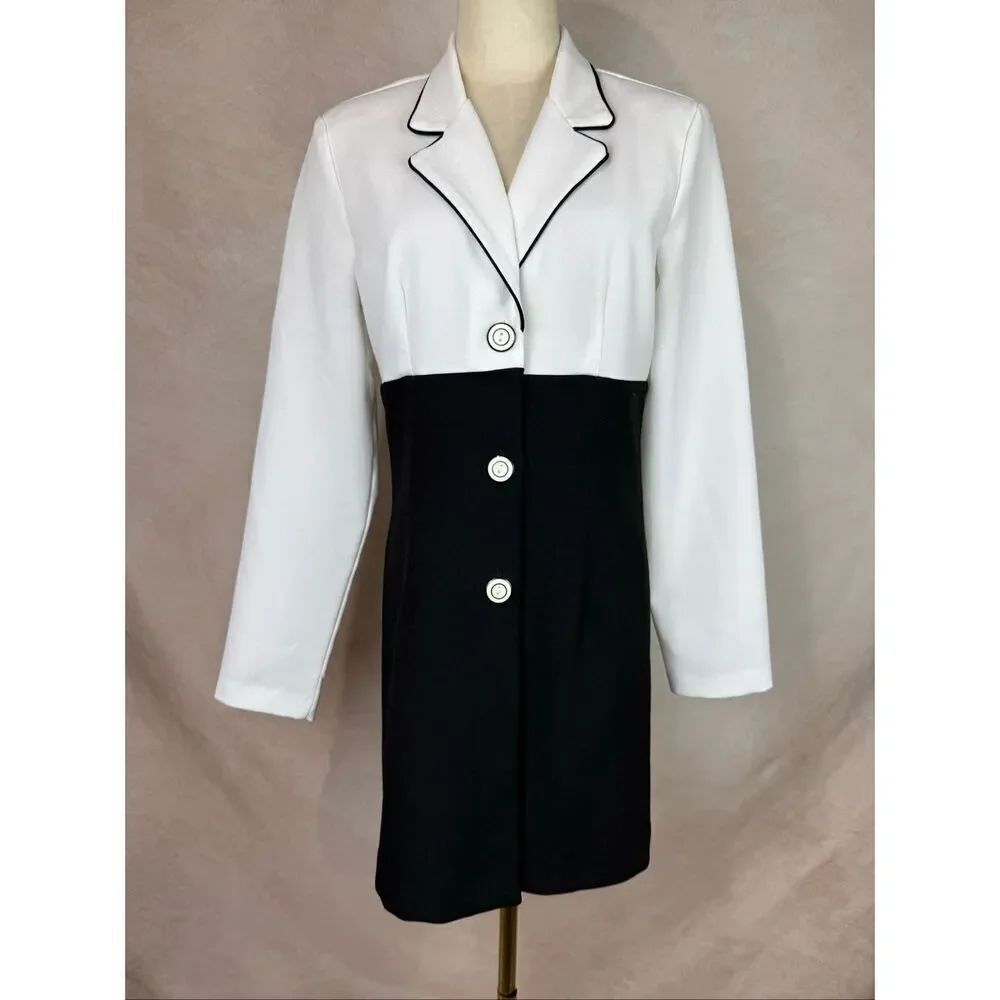 Vintage 1980s Blazer Dress Size Medium Color Block Byer Too!